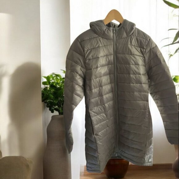 NWT WIND RIVER Mid-length Puffer Parka Light-weight Hooded Jacket Gray - Picture 7 of 16